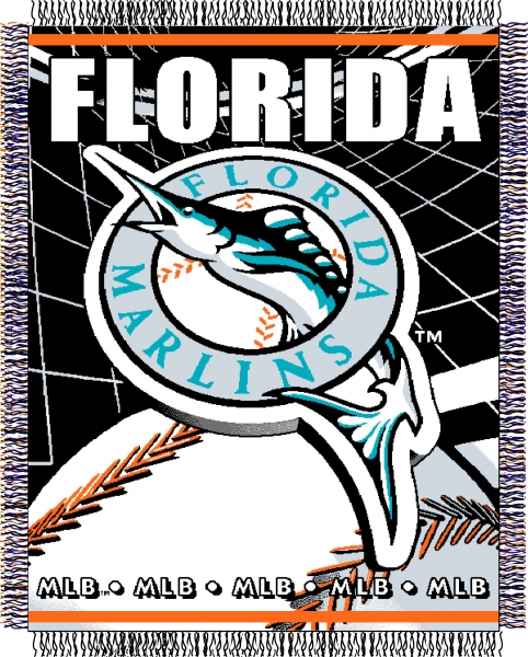 Family Bedding - Florida Marlins Acrylic Jacquard Woven Throw